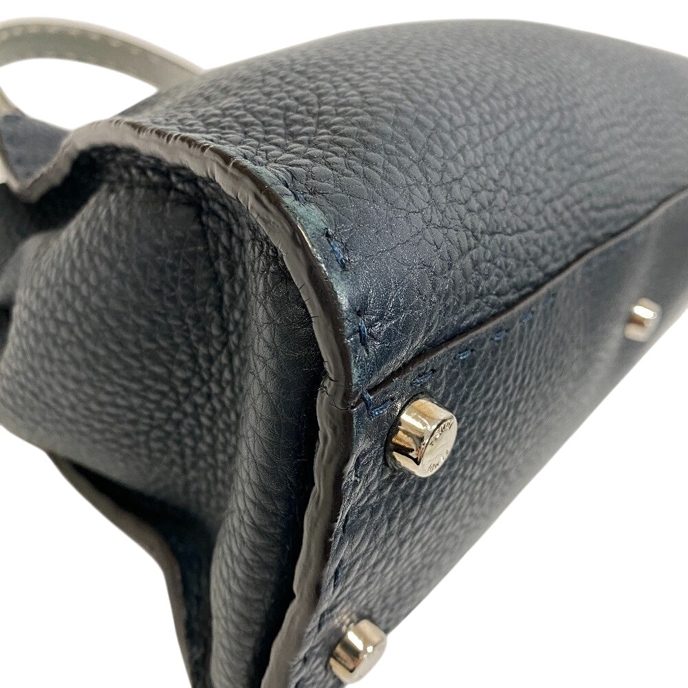 FENDI Handbag 8BN290 leather Navy Ginza limited Peekaboo medium Women