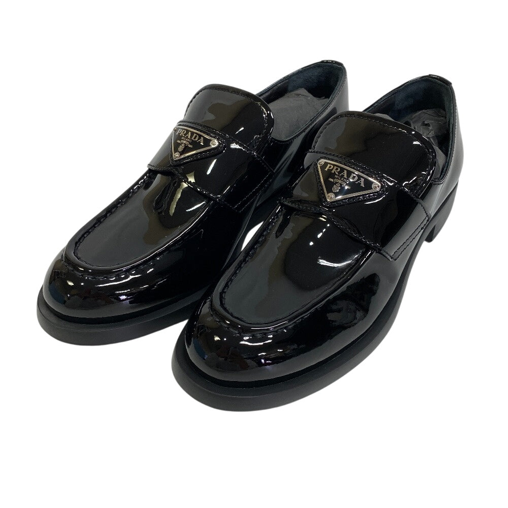 PRADA loafers 1D329N enamel black Triangular plate 36 1/2