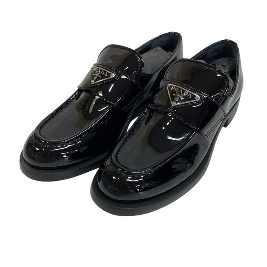 PRADA loafers 1D329N enamel black Triangular plate 36 1/2
