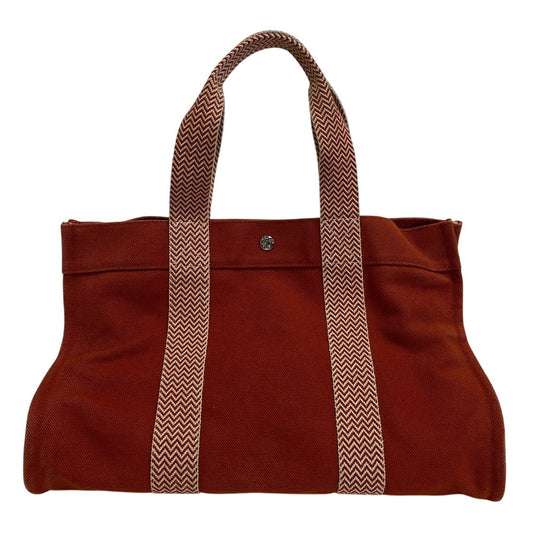 HERMES Tote Bag Cotton canvas Orange Cannes MM Women