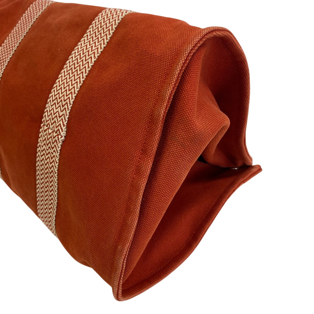 HERMES Tote Bag Cotton canvas Orange Cannes MM Women