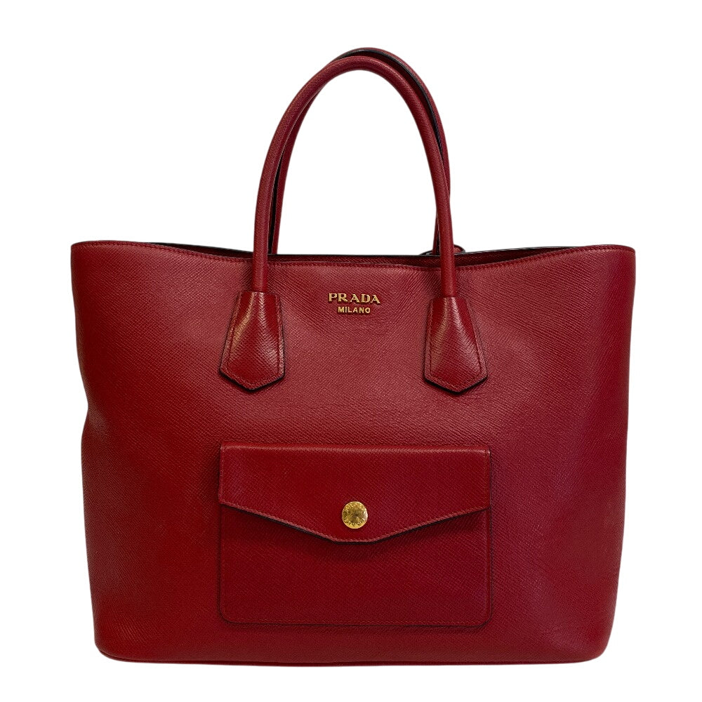 PRADA Tote Bag PVC coated canvas Red 2way Women