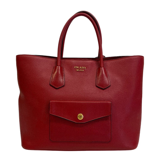 PRADA Tote Bag PVC coated canvas Red 2way Women