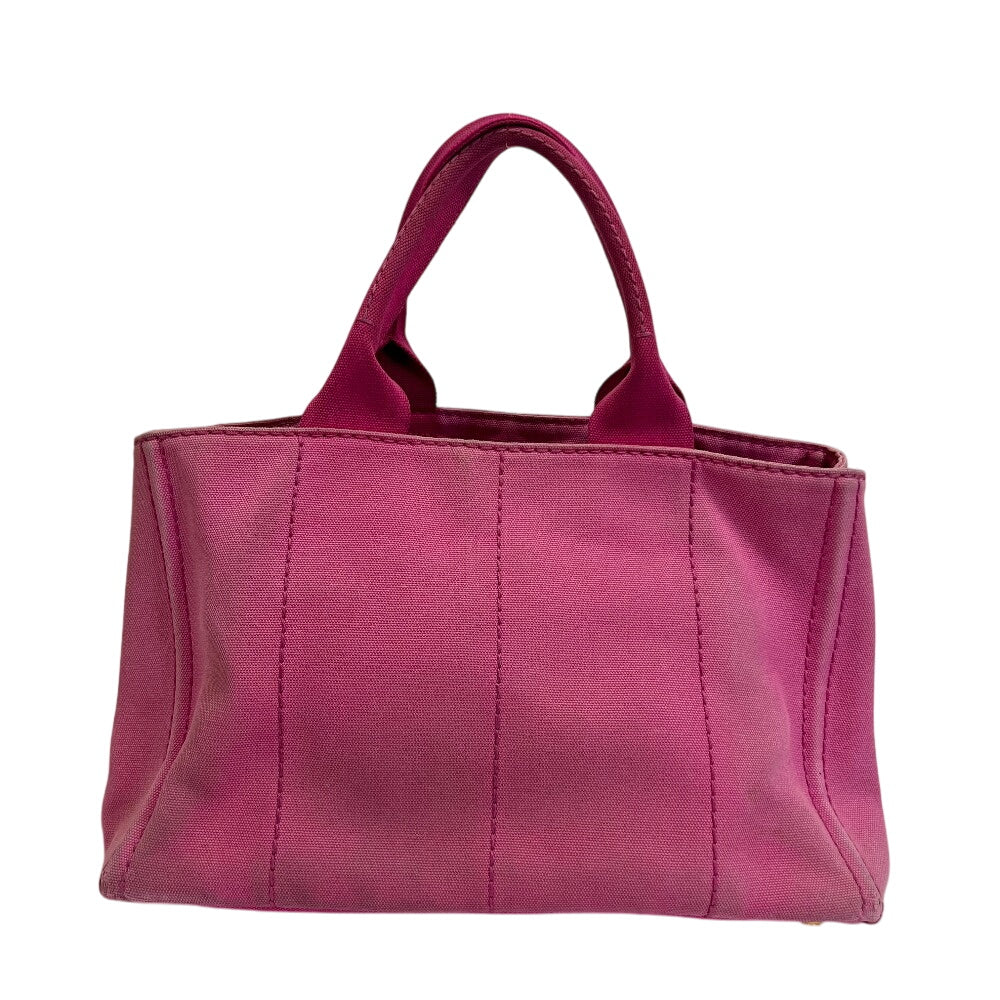 PRADA Handbag cotton pink Triangular plate Canapa