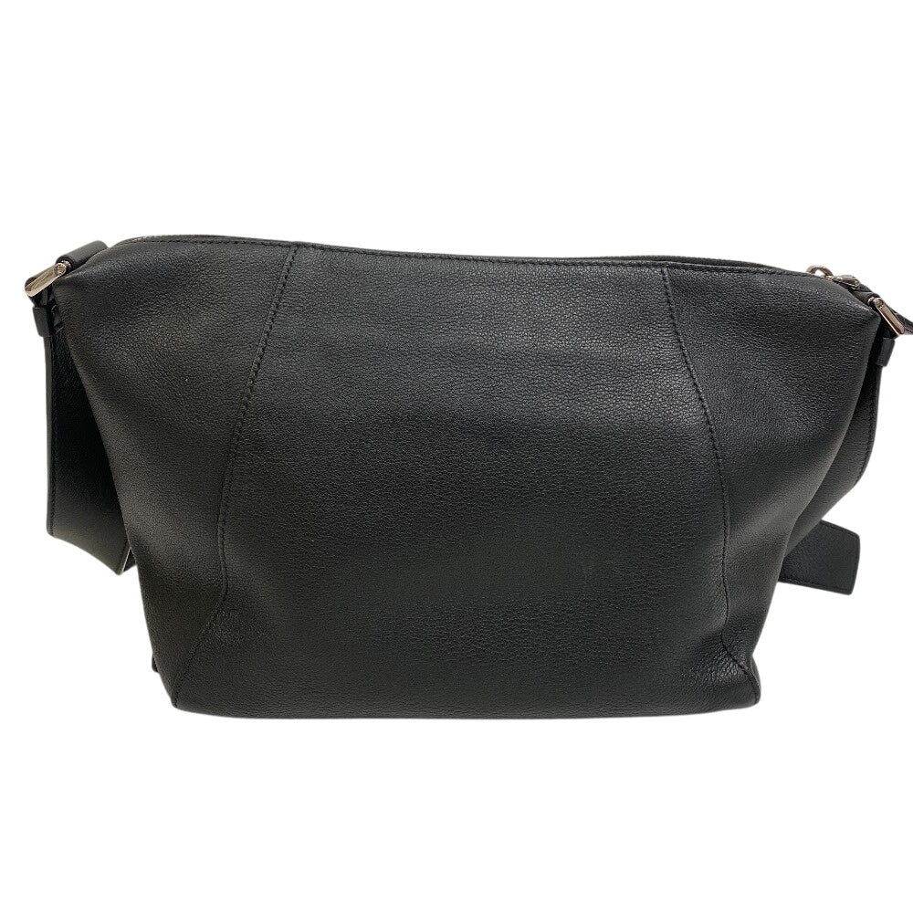 PRADA Shoulder Bag leather black Men's Leather Line Embossed logo mens