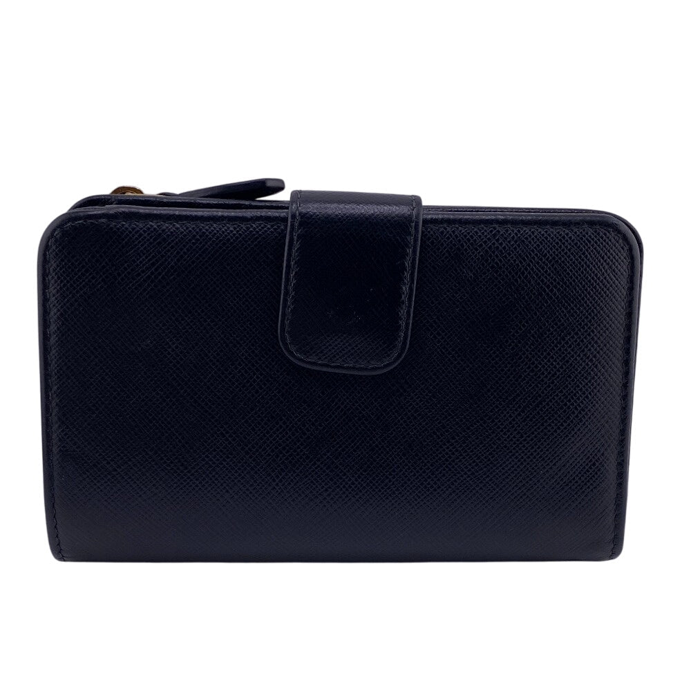 PRADA Bifold Wallet leather black Safiano