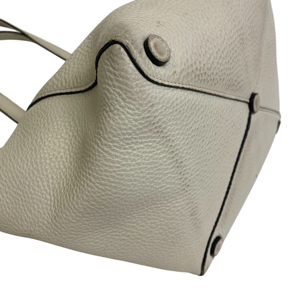 PRADA Tote Bag Calfskin white Vitello Dyno