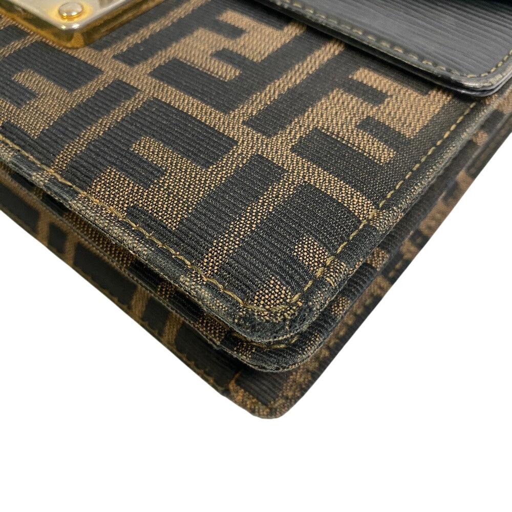 FENDI Handbag canvas Brown Zucca