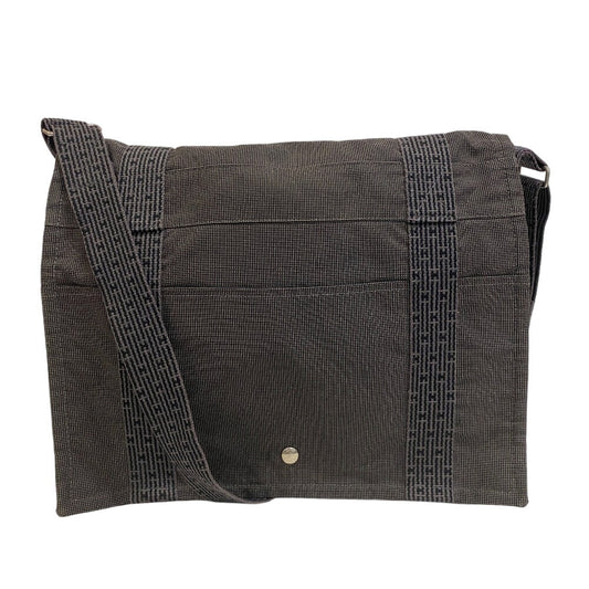 HERMES Shoulder Bag canvas gray Her Line Bassus MM