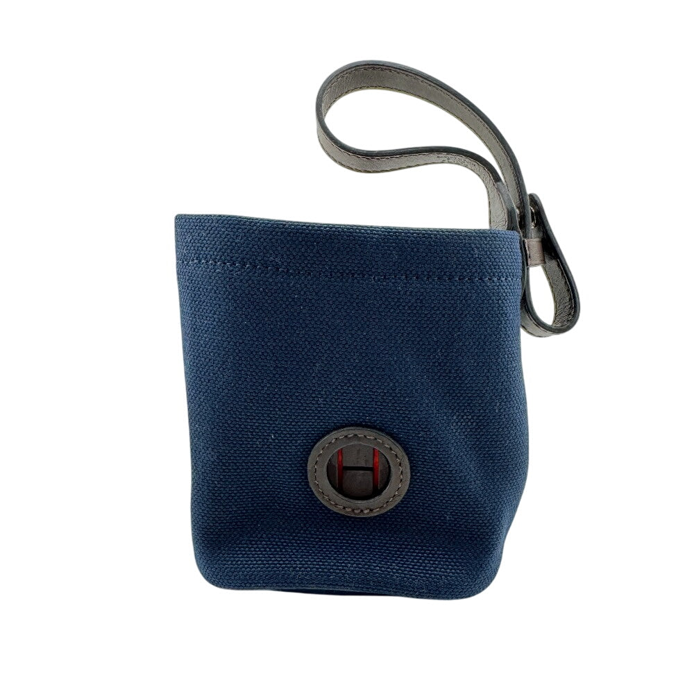 HERMES Pouch canvas Navy