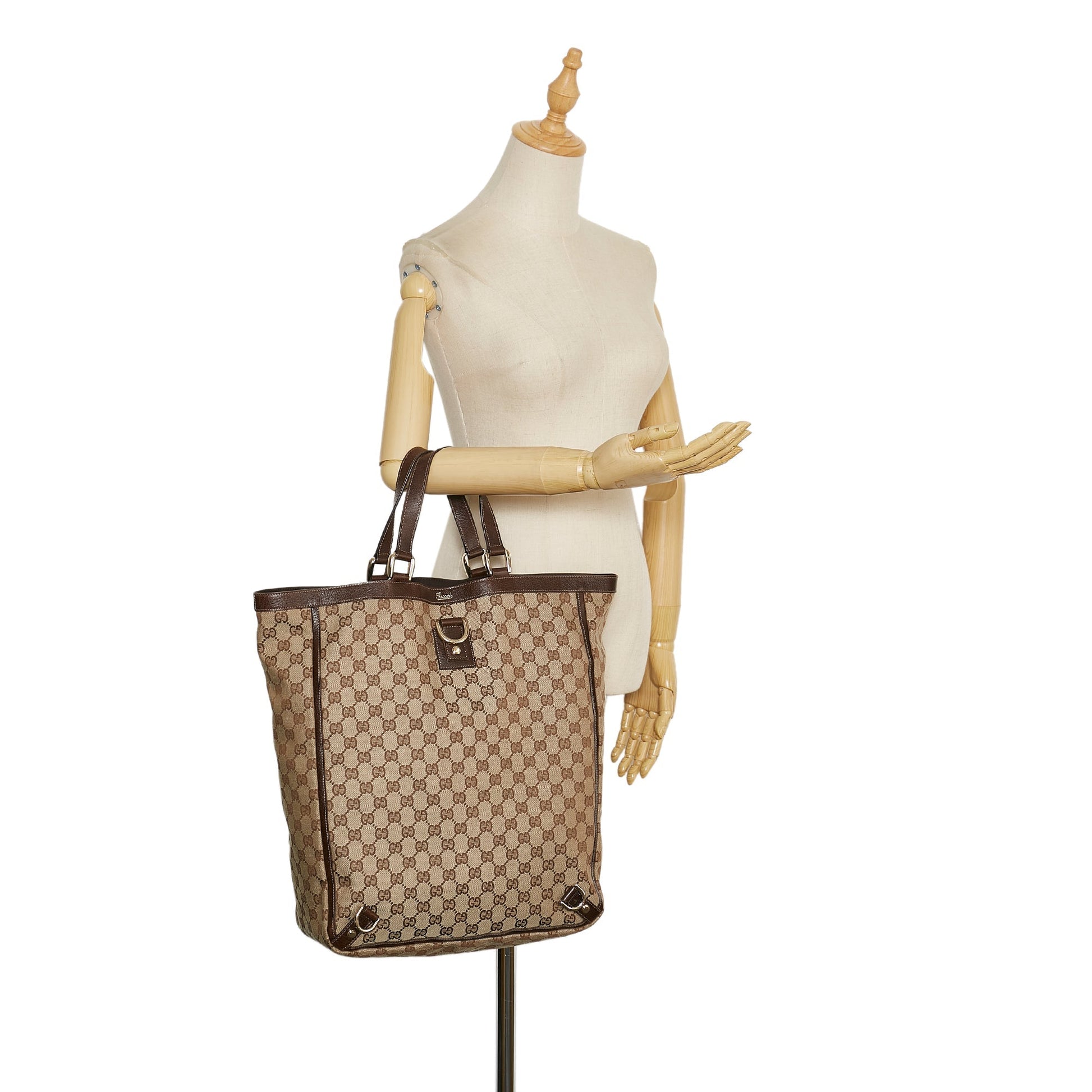 Gucci Leather Canvas Tote