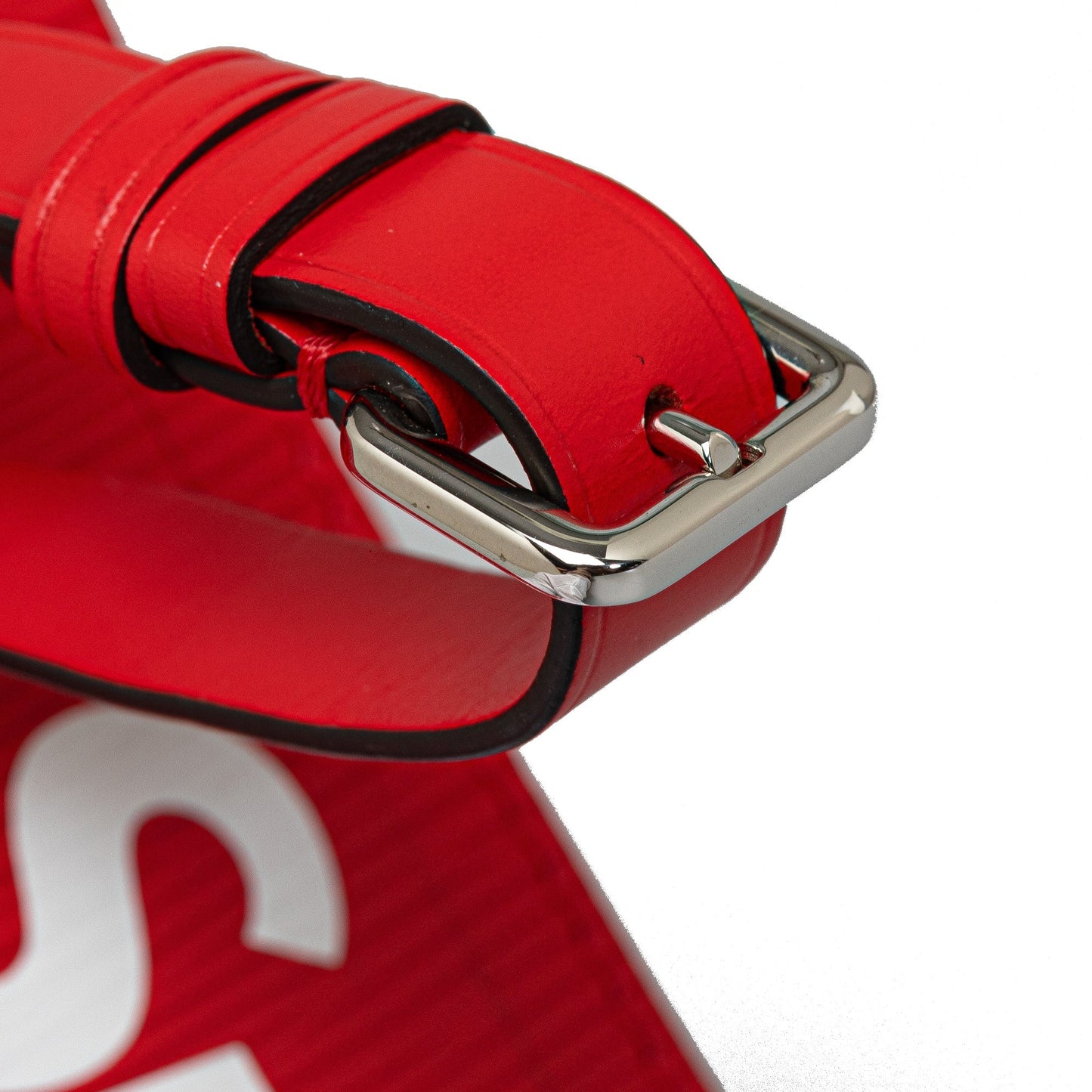 Red Louis Vuitton x Supreme Epi Logo Luggage Tag