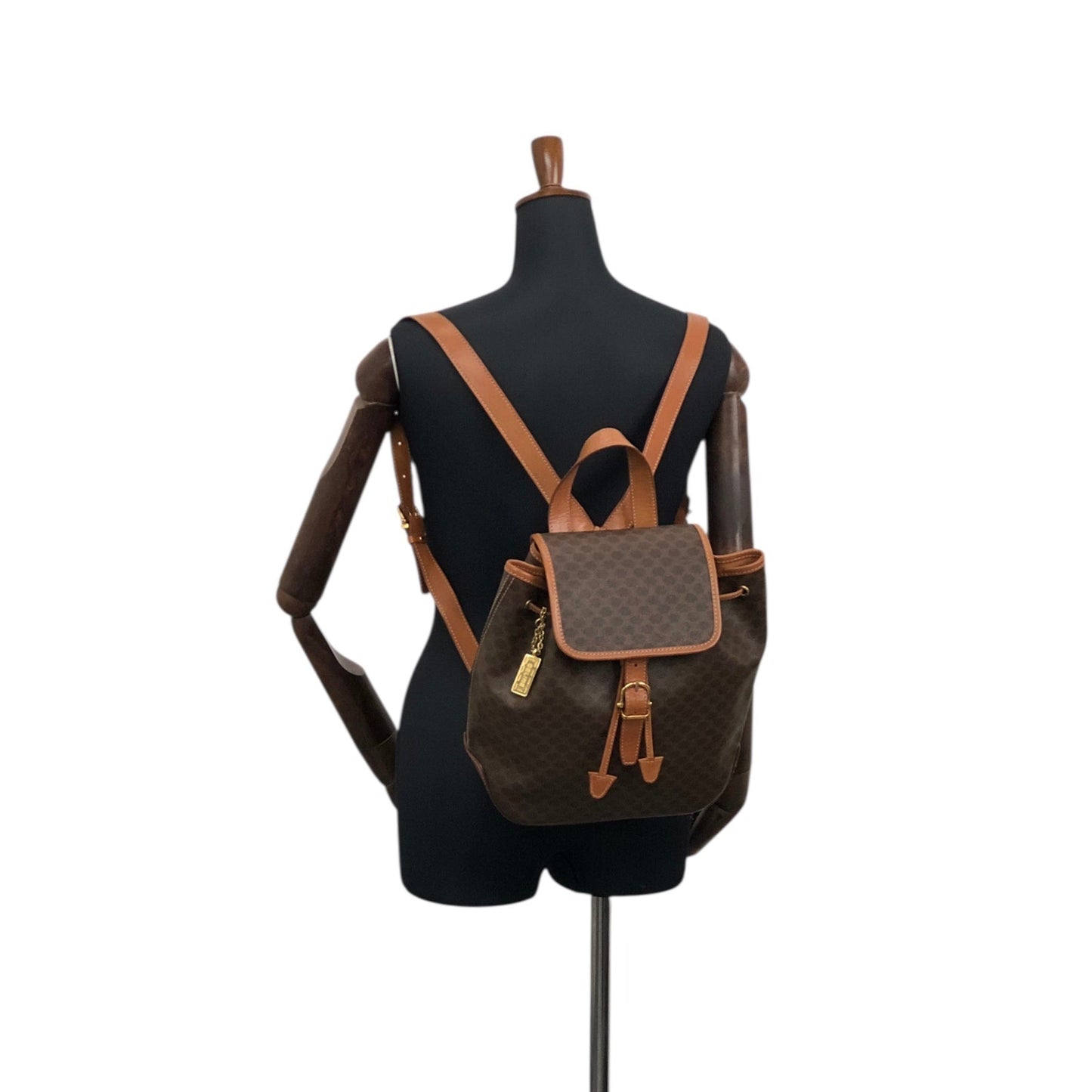 CELINE Macadam Front Buckle Backpack Brown 22b6rx