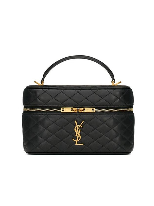Luxury Saint Laurent Trending 2025 Gabi Mini Vanity Lambskin Tote Bag Black