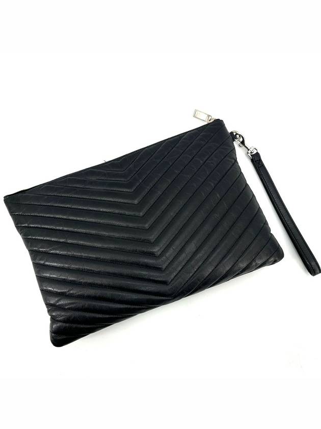 Luxury Saint Laurent Trending 2025 Monogram silver clutch new medium 559193