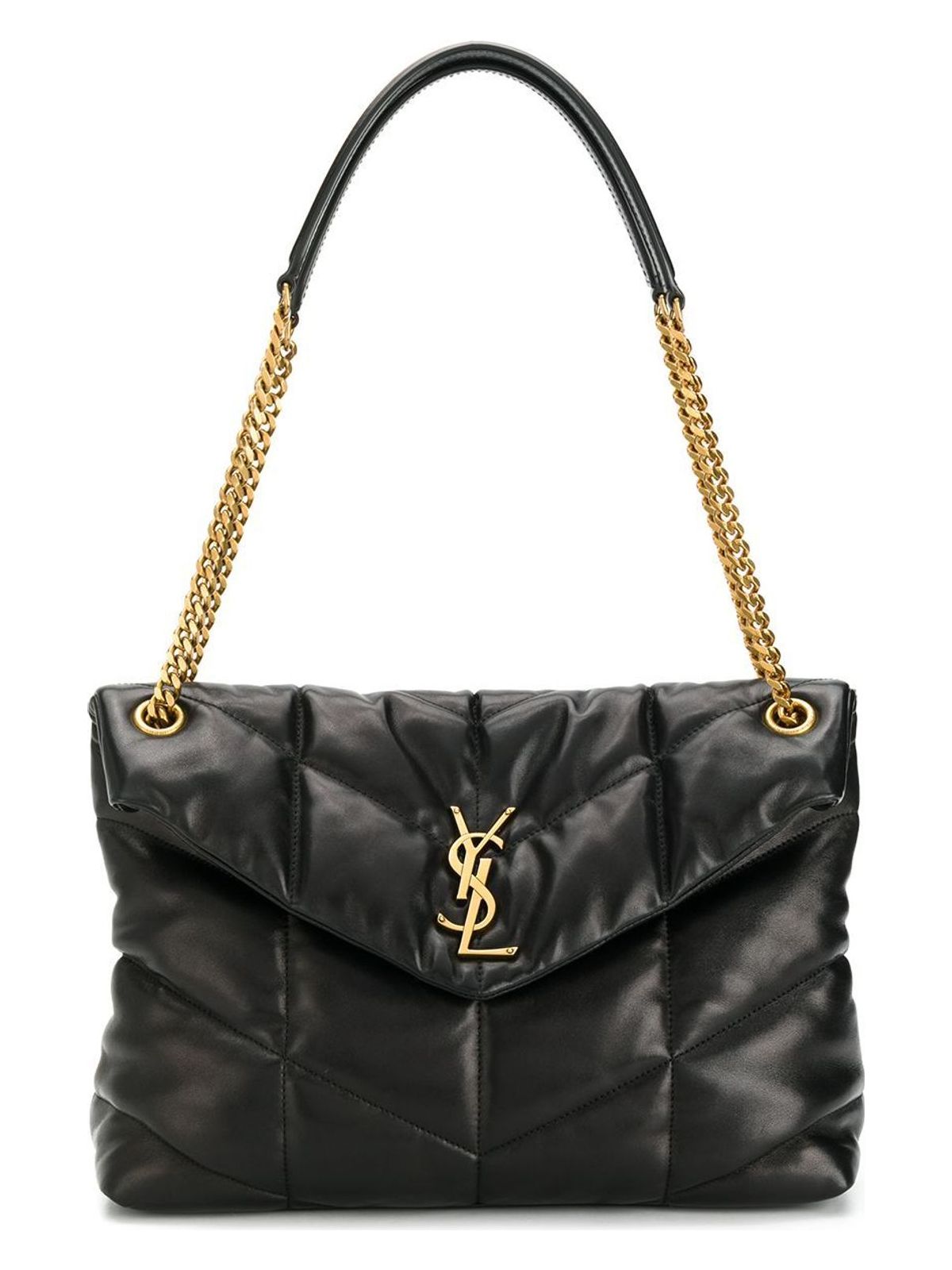 Luxury Saint Laurent Trending 2025 Women's Monogram Puffer Shoulder Bag in Nero |