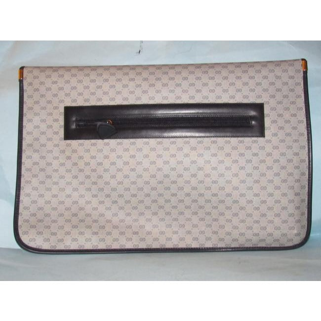 Gucci Envelope Leather Canvas Clutch