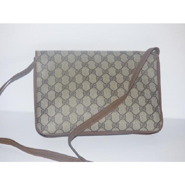 Gucci Envelope Leather Canvas Shoulder Bag