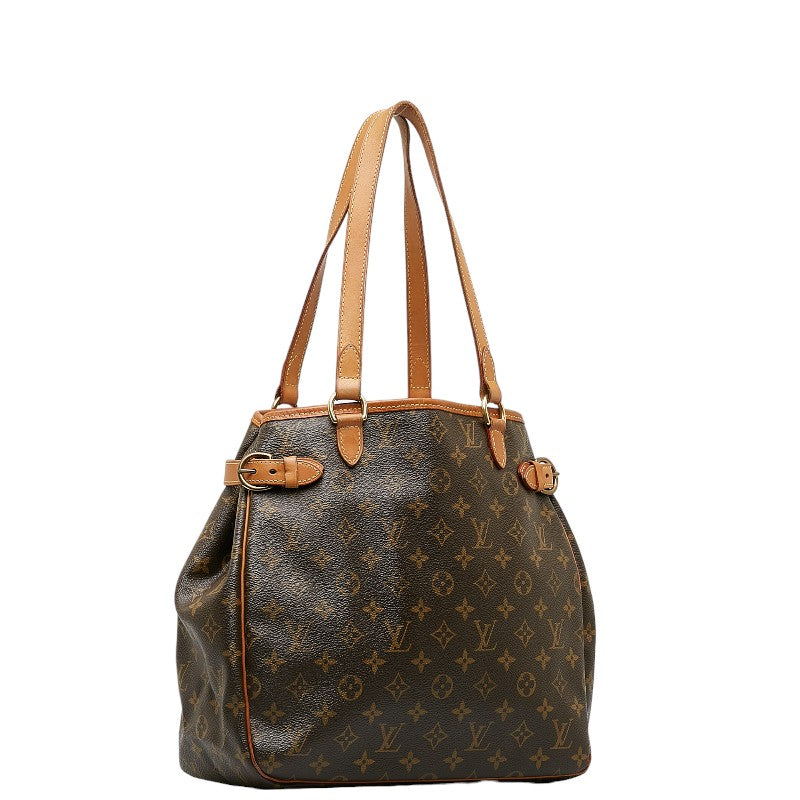 Louis Vuitton Monogram Batignol Vertical Shoulder Bag Brown PVC Leather Lady Louis Vuitton