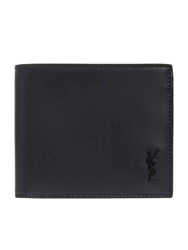 Luxury Saint Laurent Trending 2026 Tiny Cassandre Monogram Half Wallet Black