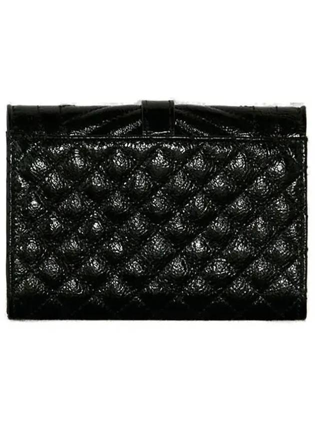Luxury Saint Laurent Trending 2026 Matelasse Envelope Small Half Wallet Black