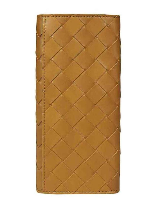 Luxury Bottega Veneta Intrecciato Calfskin Long Wallet Brown