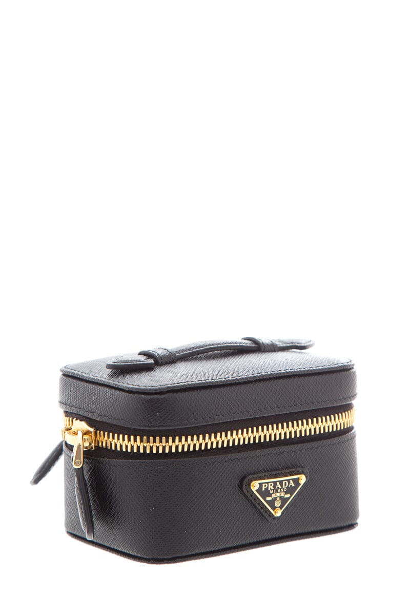 Prada Black Saffiano Leather Beauty Case Luxury Handbag