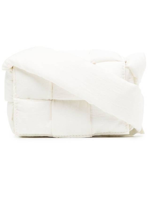 Luxury Bottega Veneta Padded Tech Mini Cassette Cross Bag White