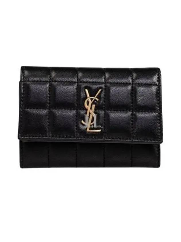 Luxury Saint Laurent Trending 2026 Cassandra Matelasse Carre Half Wallet Black