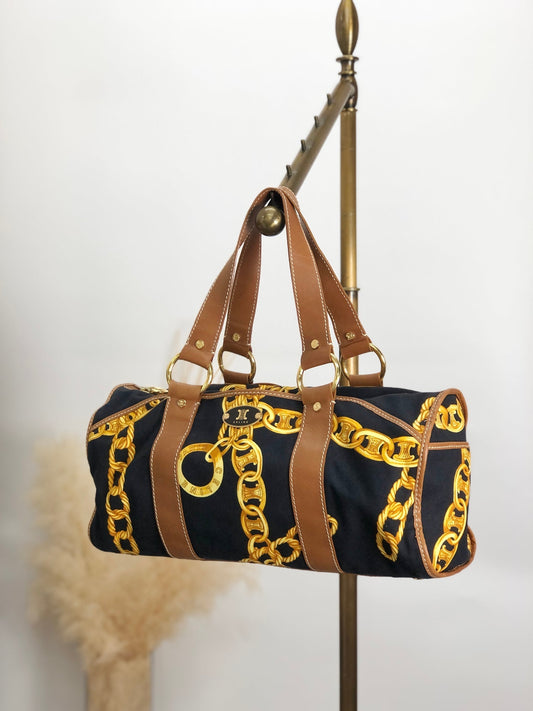 CELINE Handbag Boston bag Yellow×Black ui7frx