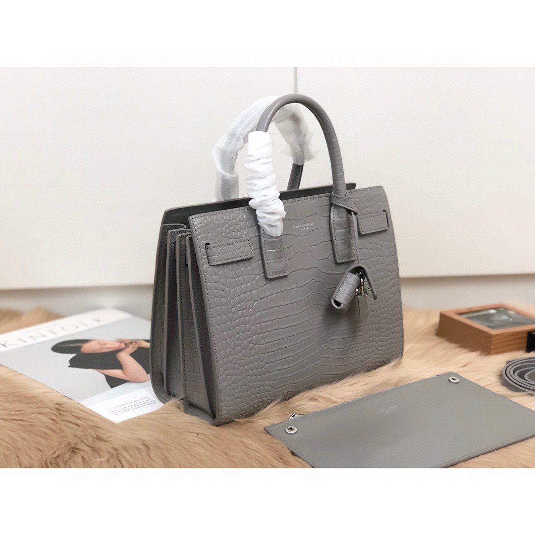 Yves Saint Laurent Sac De Jour Small In-Gray Luxury Handbag