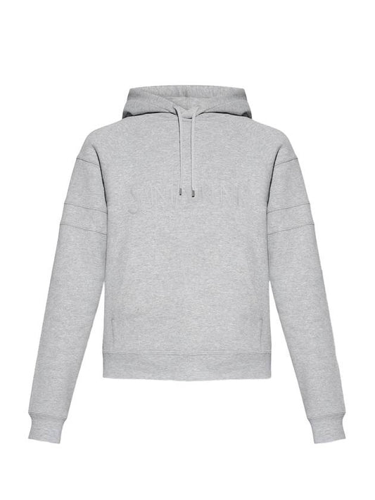 Luxury Saint Laurent Trending 2026 Logo Kangaroo Pocket Fleece Hoodie Grey