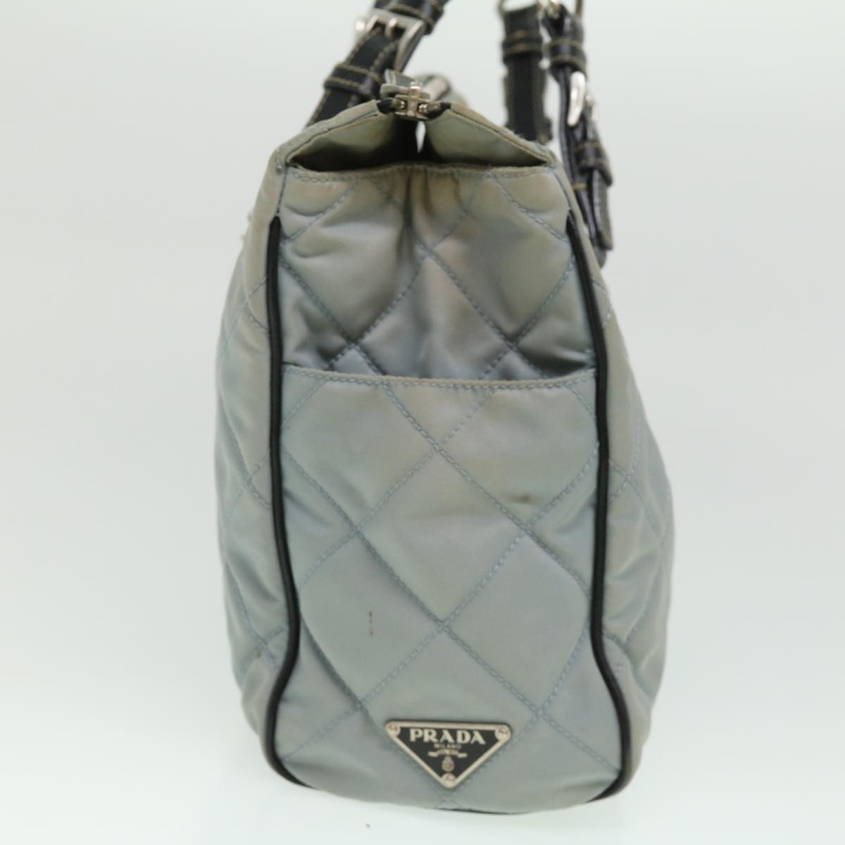 Prada Chain Shoulder Bag Nylon Light Blue