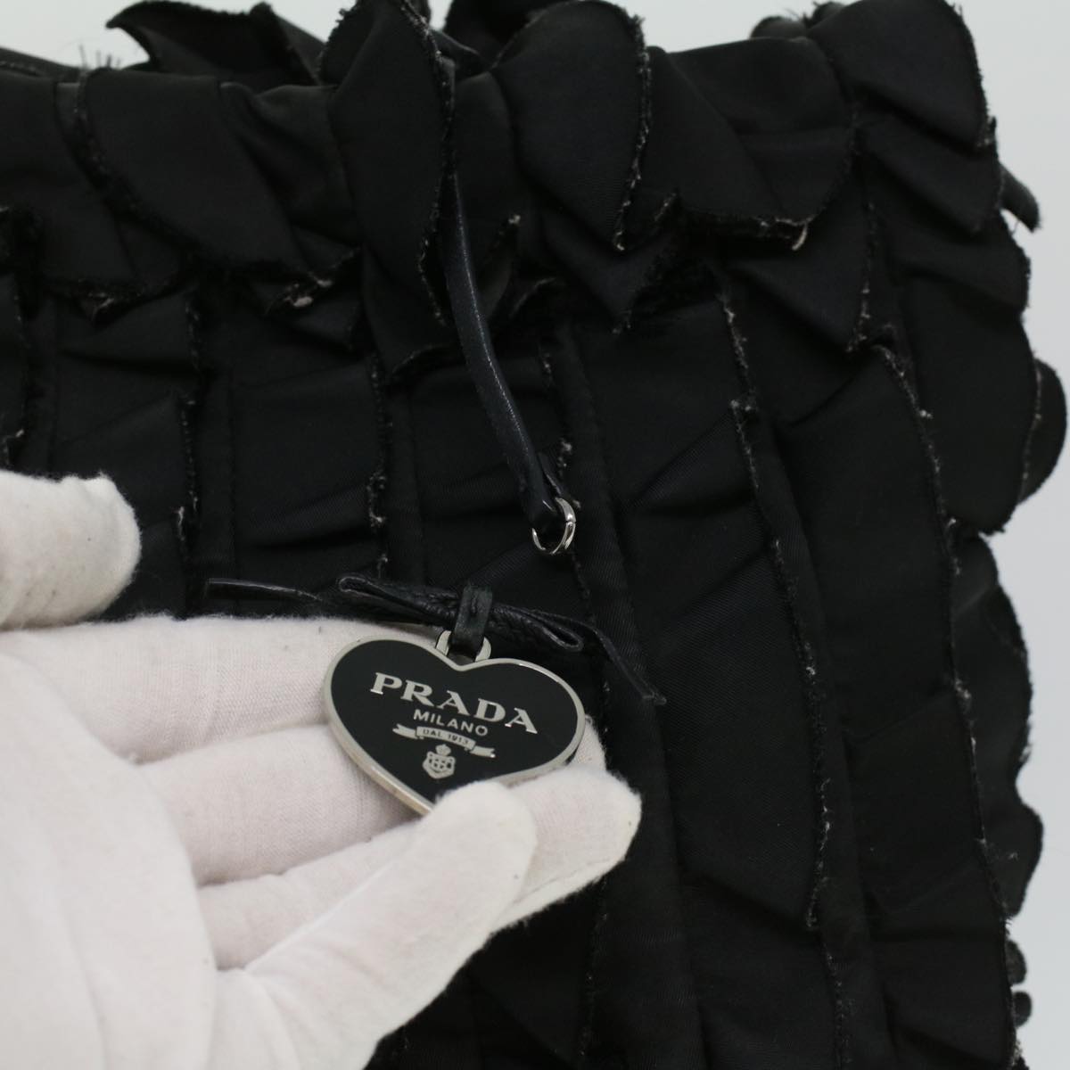 Prada Hand Bag Nylon Black