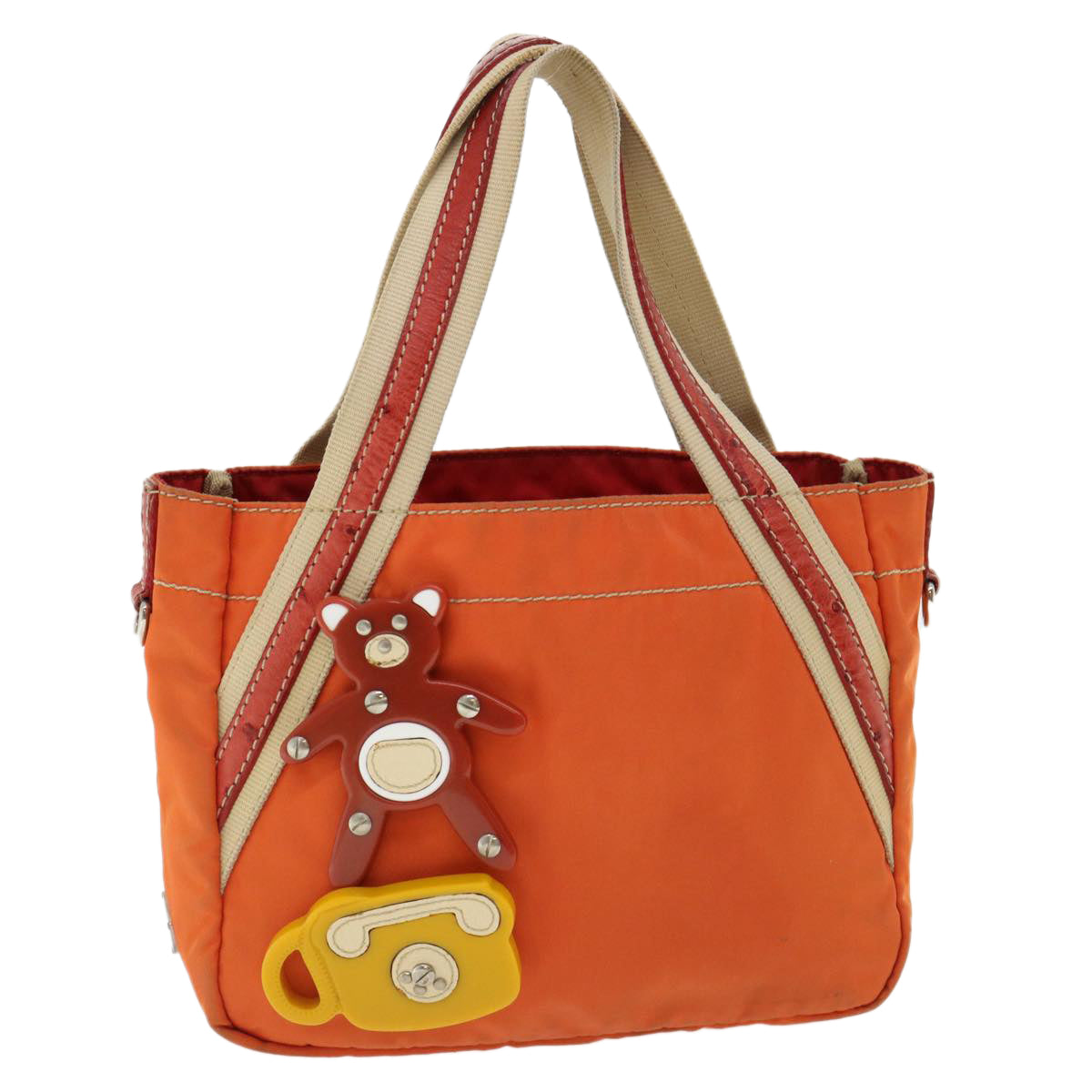 Prada Hand Bag Nylon Orange
