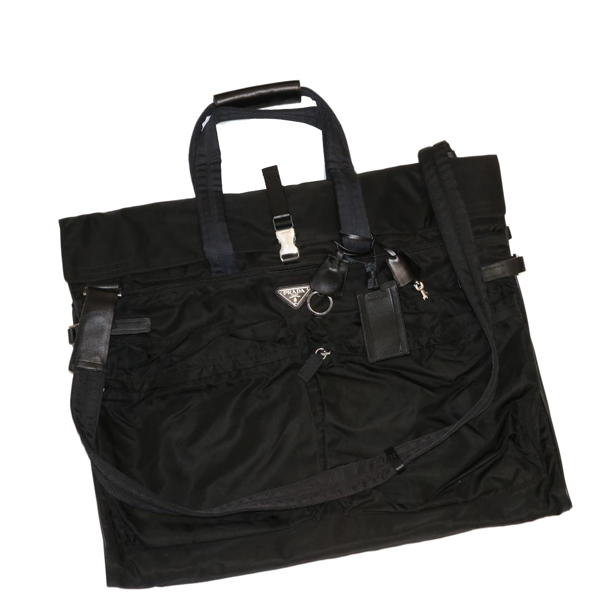 PRADA Garment Cover Nylon Black Auth Luxury Handbag