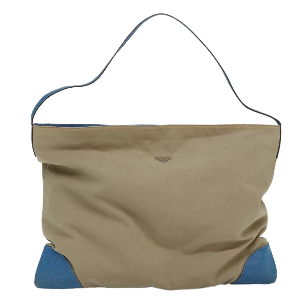 PRADA Shoulder Bag Canvas Beige Auth