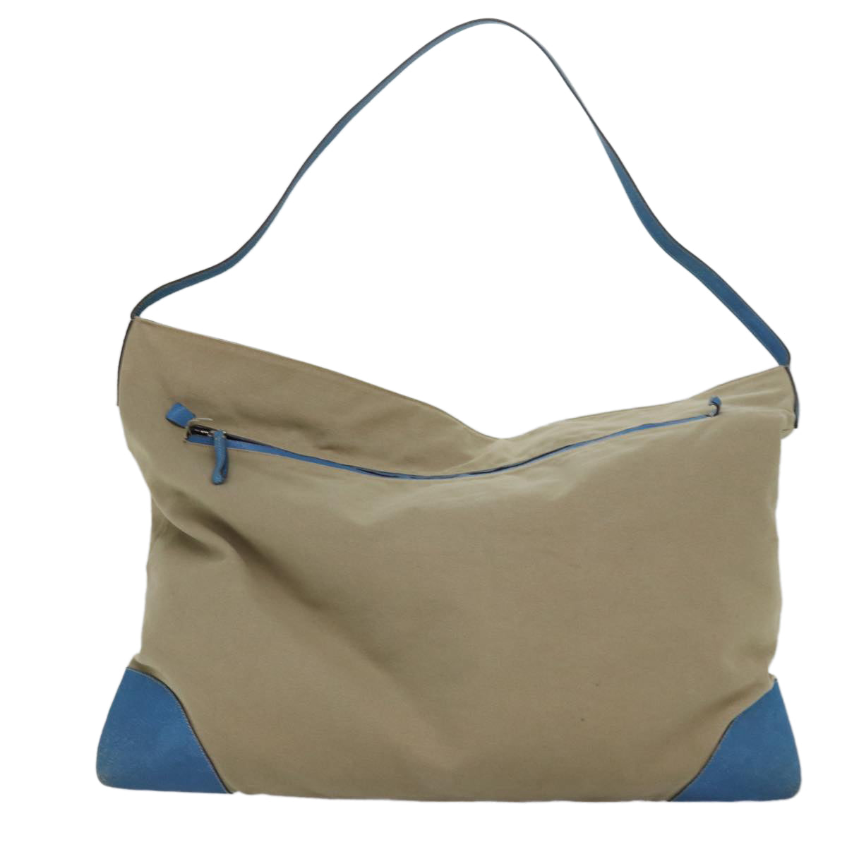 PRADA Shoulder Bag Canvas Beige Auth