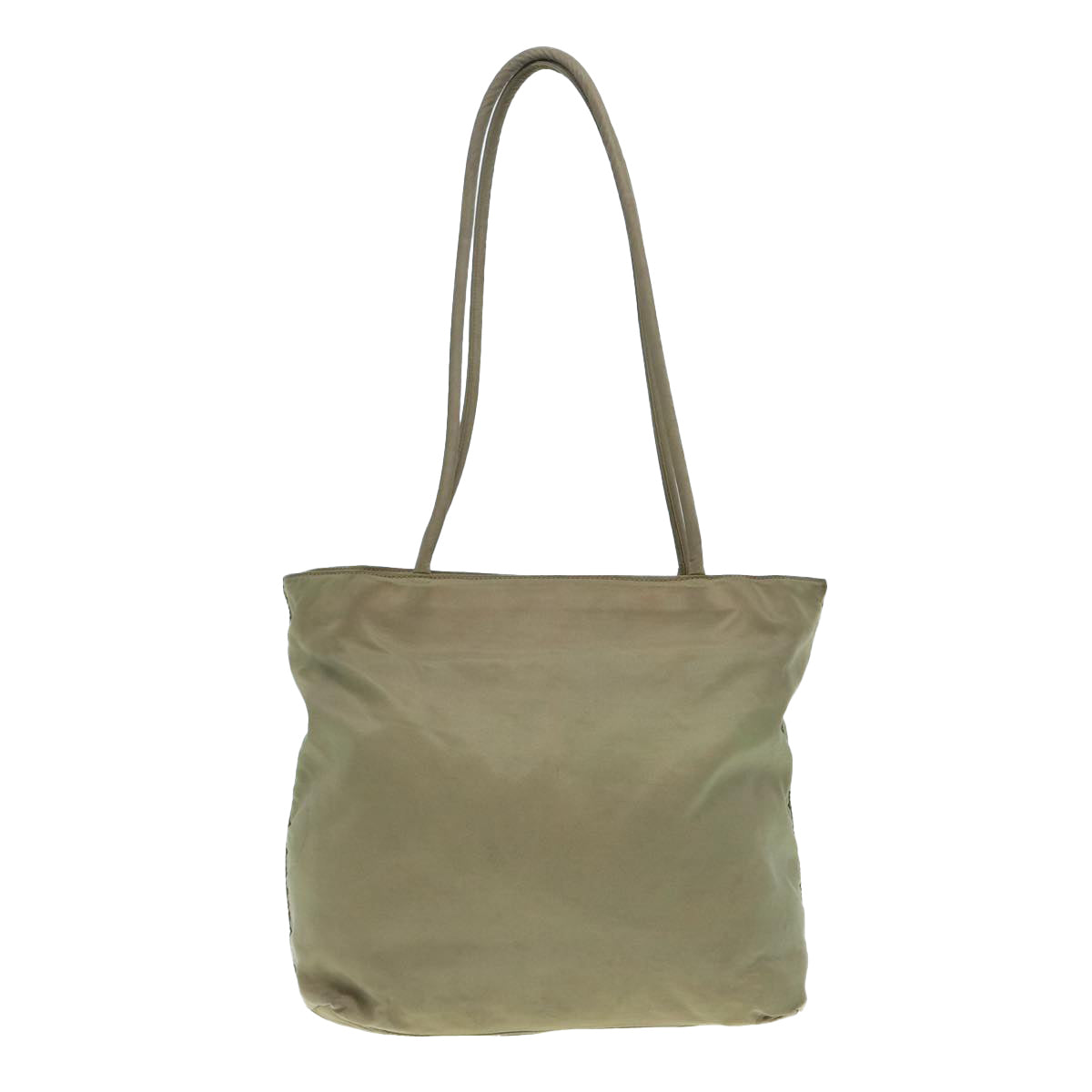 PRADA Tote Bag Nylon Beige Auth