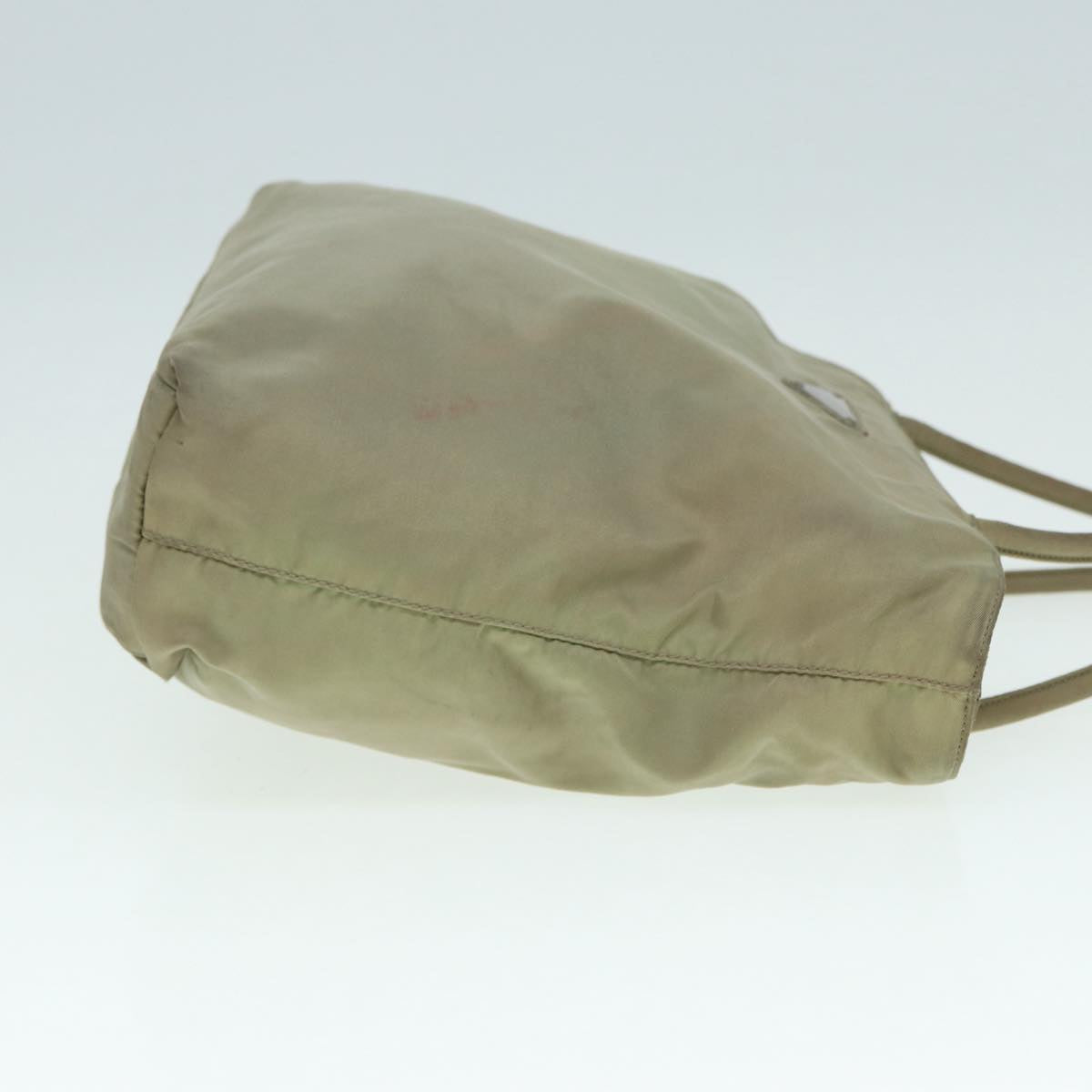 PRADA Tote Bag Nylon Beige Auth