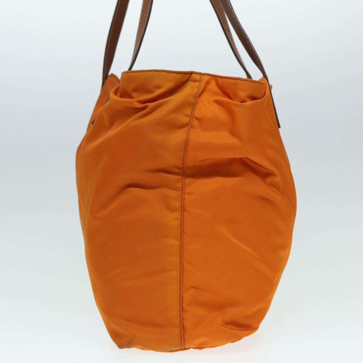 PRADA Tote Bag Nylon Orange Silver Auth