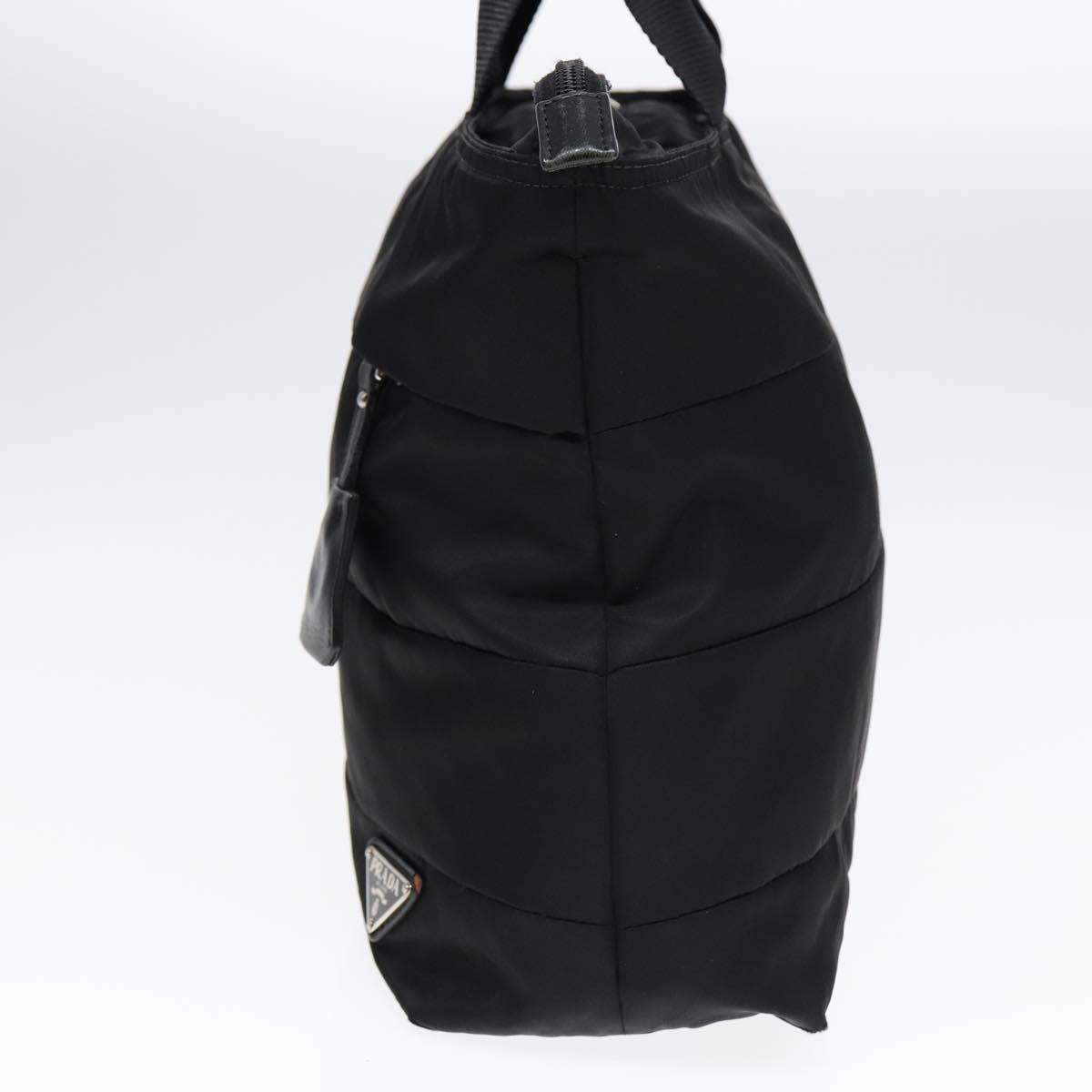 PRADA Tote Bag Nylon 2way Black Silver Auth