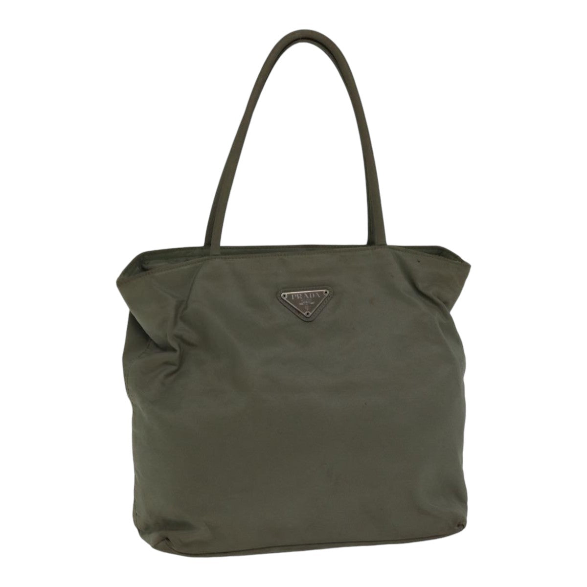 PRADA Tote Bag Nylon Beige Auth