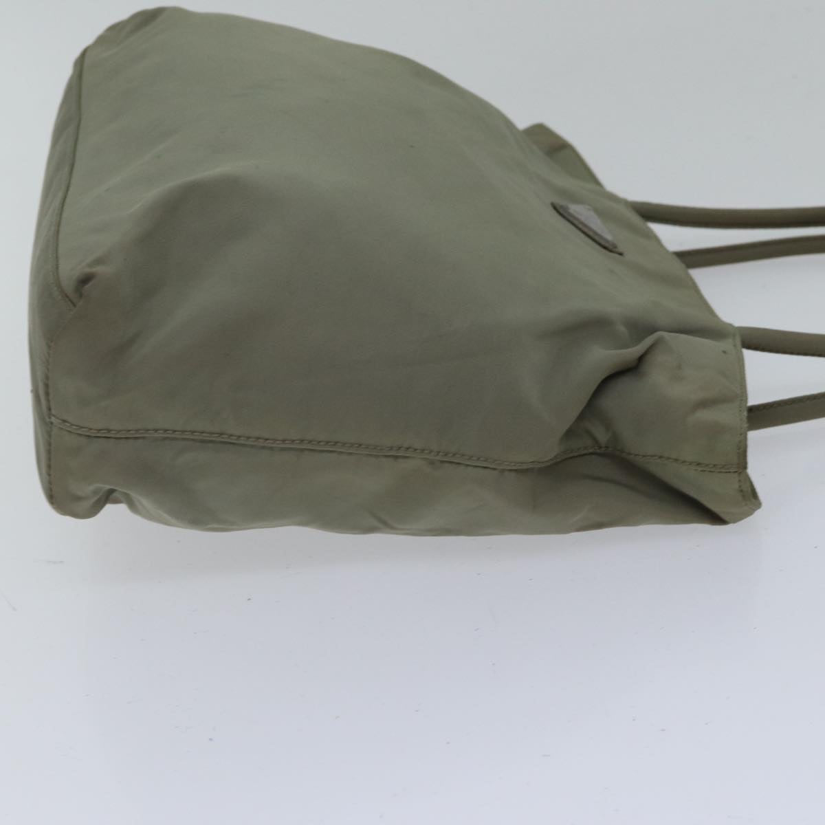 PRADA Tote Bag Nylon Beige Auth