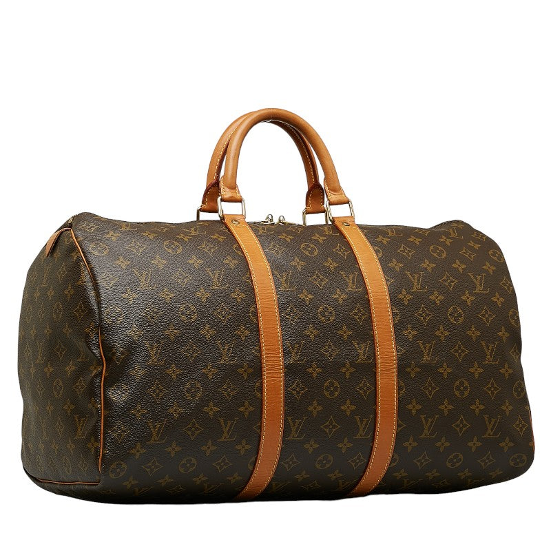 Louis Vuitton Monogram Keiphorus 50 Boston Bag Handbag Brown PVC Leather Louis Vuitton
