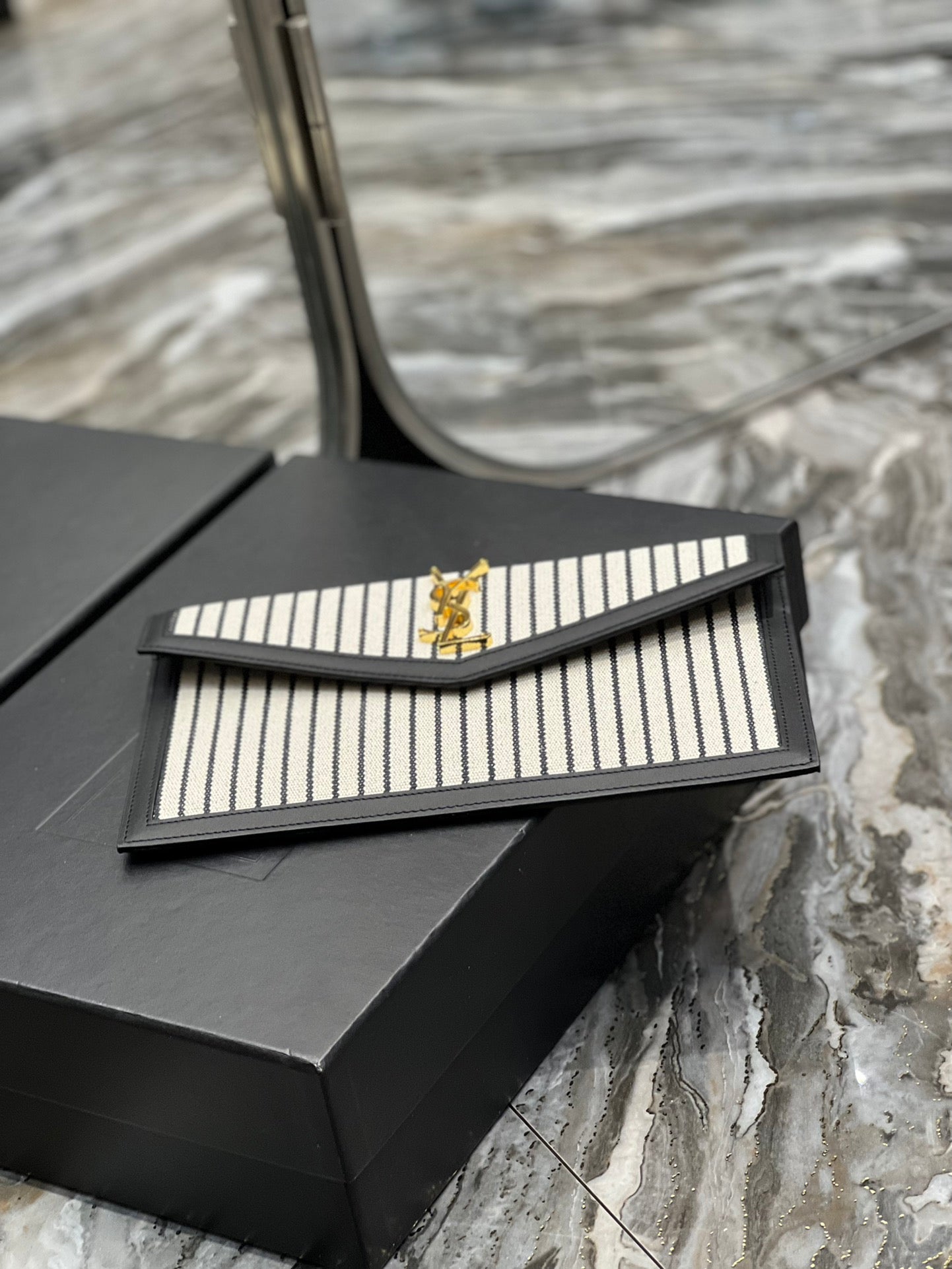 Yves Saint Laurent Uptown Pouch Cream In Canvas