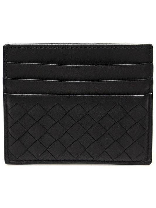 Luxury Bottega Veneta 162150 Black Intrecciato Nappa VN Card Wallet