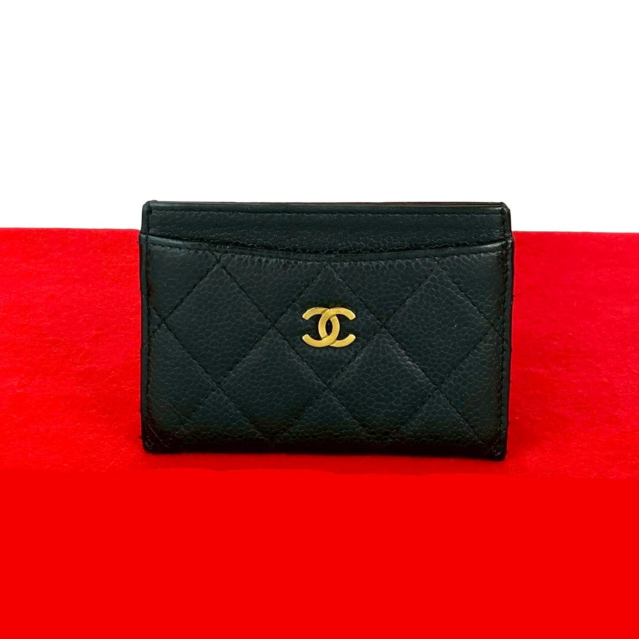 Chanel Matelassé Caviar Leather Card Case Handbag