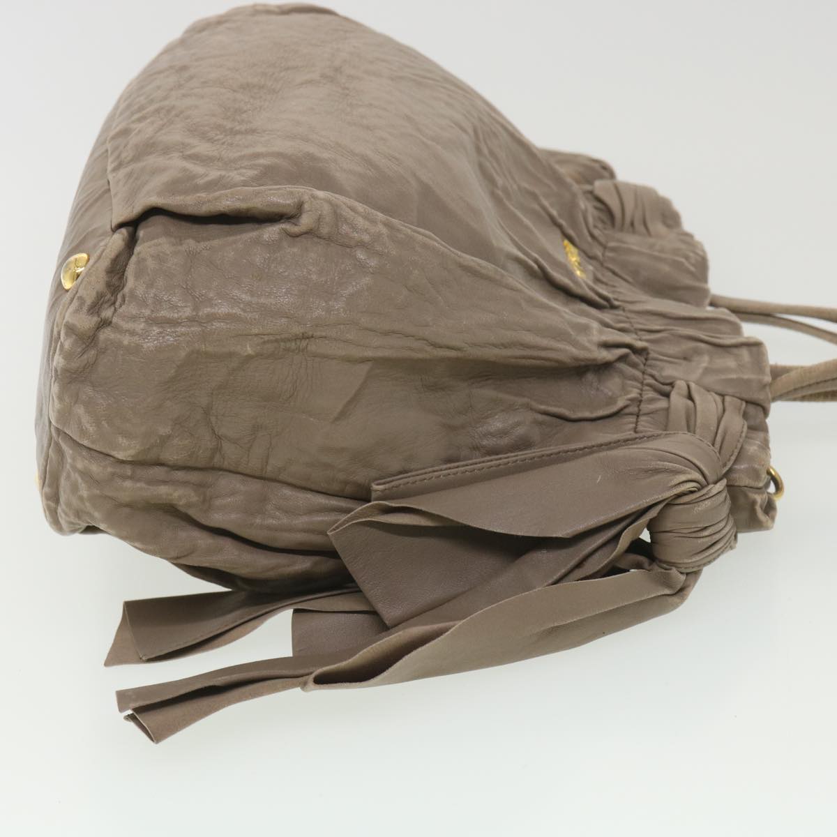 Prada Hand Bag Leather 2way Gray