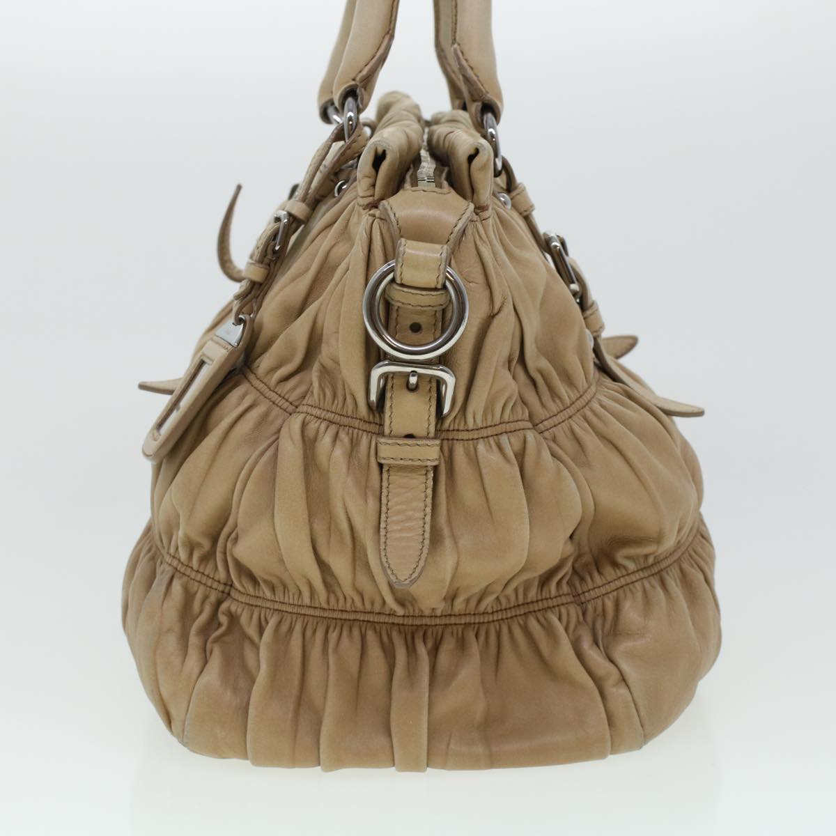 Prada Shoulder Bag Leather 2way Beige